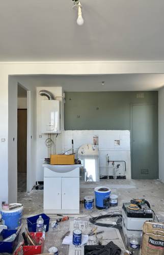 travaux en cours cuisine projet rénovation cuisine Bruz