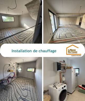 Rénovation de maison avec installation de chauffage au sol et Pompe à chaleur - Alixan 26300