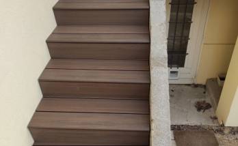escalier beton recouvert lames 