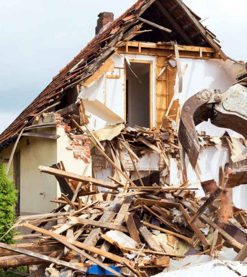 démolition d'une partie d'une maison à BOITRON 77