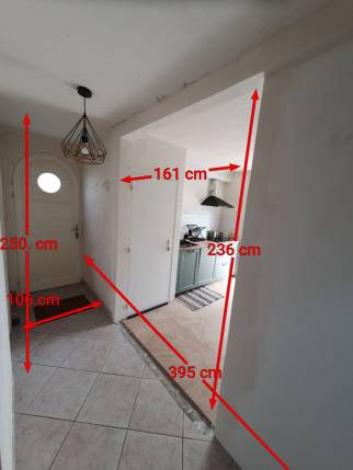 Ouverture du mur : prise de mesure