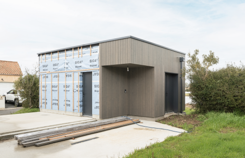 Construction d'un garage en ossature bois et d'une véranda au Loroux-Bottereau