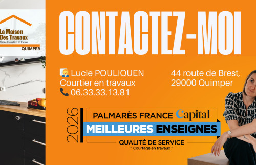 Finitions soignées et crédence effet marbre dans une cuisine rénovée près de Pont-l’Abbé, apportant élégance, facilité d’entretien et cohérence visuelle à l’ensemble du projet.