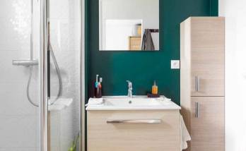 Salle de bain rénovée avec travaux de peinture décorative - Cabriès 13