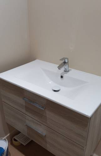 Pose du meuble simple vasque 