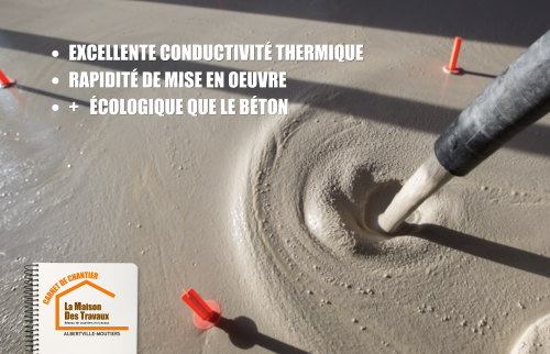 Aménagement de garage, studio moderne, chape anhydrite, chauffage au sol, réseau d'artisans locaux, La Maison des Travaux