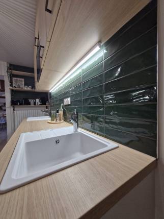 Rénovation de cuisine avec plan de travail de cuisine en bois - Montauban 82000