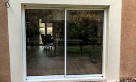 Après création de l'ouverture et pose de la baie vitrée