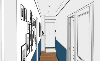 Visuel 3D décoration d'intérieur haussmannien