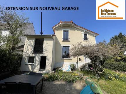 Surélévation depuis le jardin (Montgeron 91230)