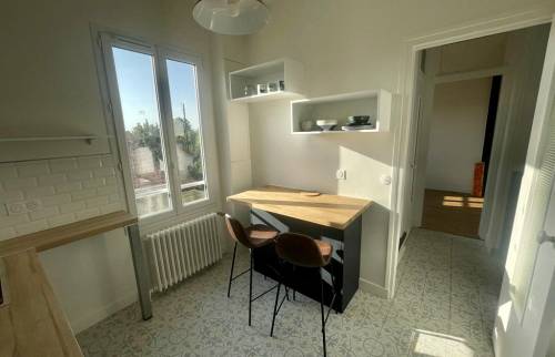 Les murs rénovés de la cuisine