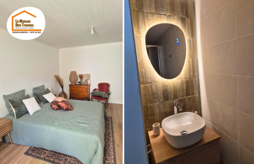 suite invités Gex, rénovation chambre d’amis, salle d’eau maison Pays de Gex, rénovation appartement Gex, aménagement intérieur