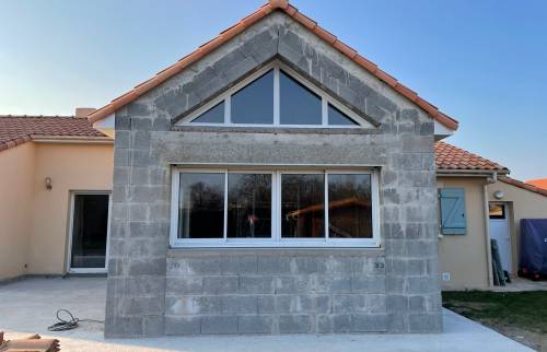 Travaux en cours - Extension pour réaliser une cuisine au Bignon