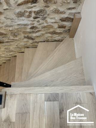 escalier bois style industriel