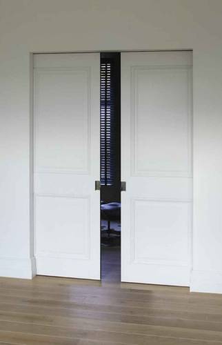 double porte à galandage avec peinture et parquet refait