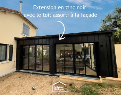 Extension en zinc noir à Crosne (91560)