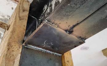 Poteau acier et U acier nécessaires à cette longue portée