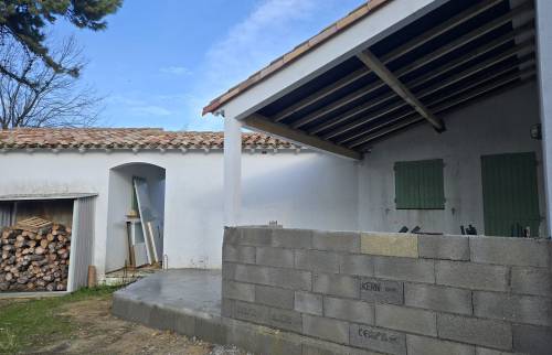 Construction de l'extension pose de la toiture