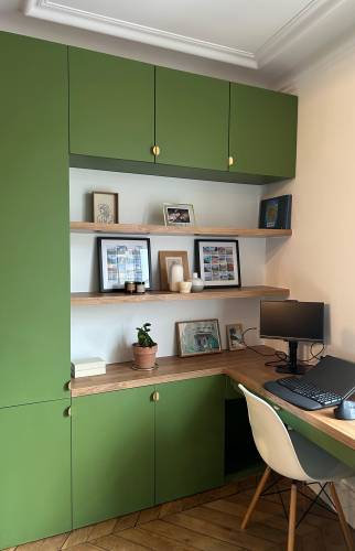 Création d’un coin bureau sur mesure à paris 17
