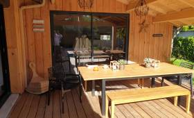 Aménagement  d'une terrasse sous préau 