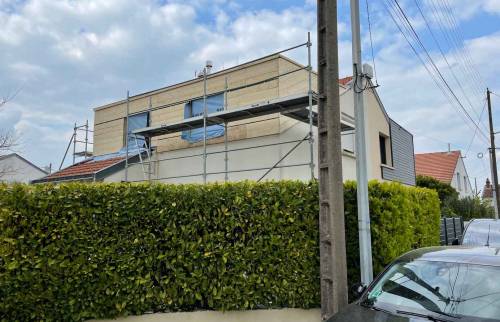 Travaux en cours - surélévation de maison à Nantes