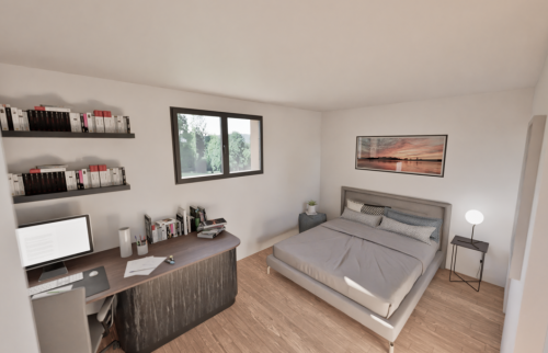 Création d'une extension sur pilotis à Thouaré-sur-Loire (44470) - 3D chambre parentale