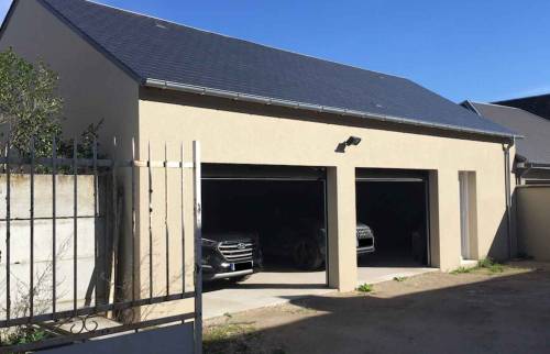 Garage double avec porte service et toiture eternit - Halsou -64880 -