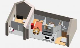 Maquette de la transformation en habitation