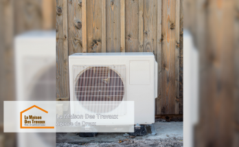 Gros plan sur le compresseur extérieur, positionné pour une efficacité maximale et un faible niveau sonore.