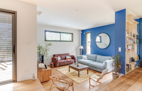 Construction d'une maison en bois à Vertou - Salon séjour