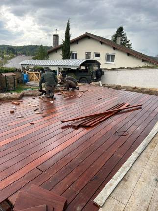 Terrasse en cours de construction 