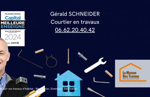 Grâce à l’expertise de Gérald Schneider, courtier en travaux, chaque projet de rénovation devient une réussite, avec des artisans qualifiés et un suivi personnalisé.