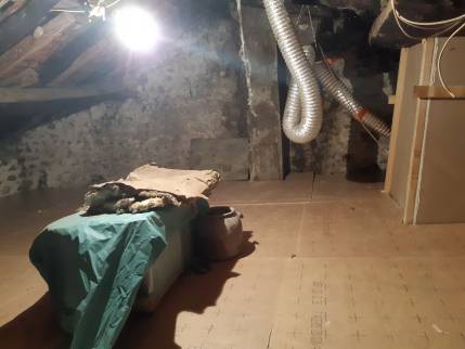 Combles avant travaux d'isolation et de rénovation de toiture - Chazey-sur-Ain 01