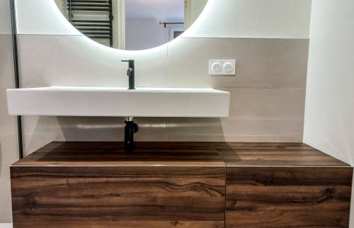 Double meuble de salle de douche en 100 + 60 cm 