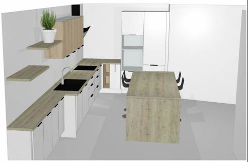 Plan d'aménagement de cuisine en 3D - Alixan 26300