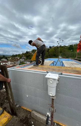 travaux de maconnerie de la piscine