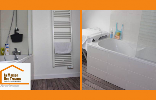 Rénovation de salle de bains à Aix-en-Provence et Venelles réalisée par La Maison Des Travaux. 