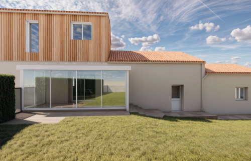 Surélévation de maison de 40 m²  au Landreau - plans 3D extérieurs 2