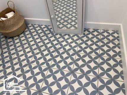 arrelage imitation carreaux de ciment salle de bain