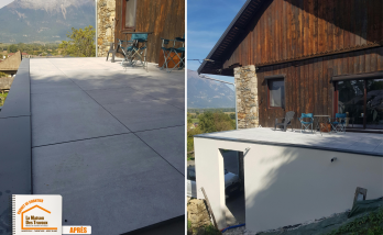 La Maison des Travaux Albertville Moûtiers, rénovation terrasse Savoie, construction carport Savoie, dalles sur plots Savoie, courtier travaux Savoie