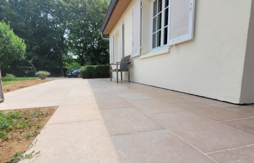 création d'une terrasse - dalle en pierre