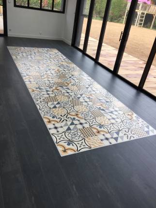 Sol tendance effet bois carreaux de ciments à motif