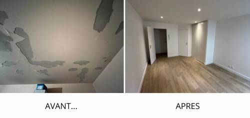 Nouveau faux-plafond dans studio rénové - Nantes 44