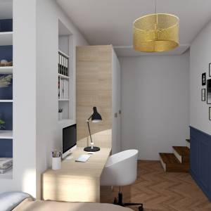 Sol en bâtons rompus et touches dorées pour un intérieur cosy – rénovation par Mélissa Damianthe