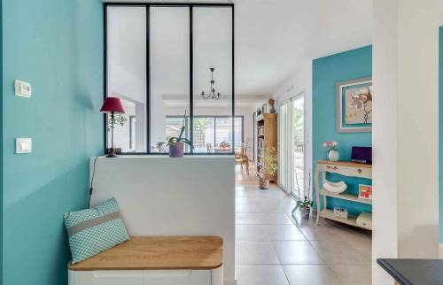 Verrière entrée - Extension de 60 m² à Vertou avec piscine