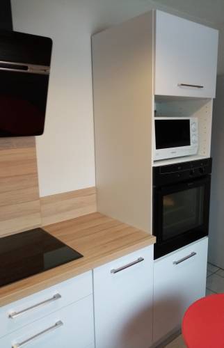 Cuisine rénovée avec four et micro onde 