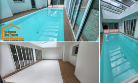 Création d'une piscine couverte avec son volet roulant immergé - Nantes 44