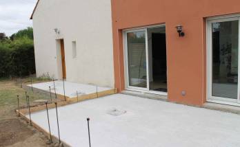 Travaux en cours : Réalisation d'une terrasse à Vertou (44)