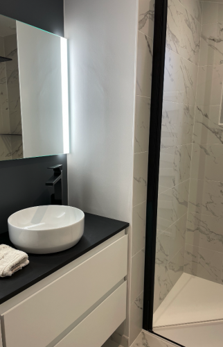 Rénovation d'une salle de bain à Vertou  - meuble vasque