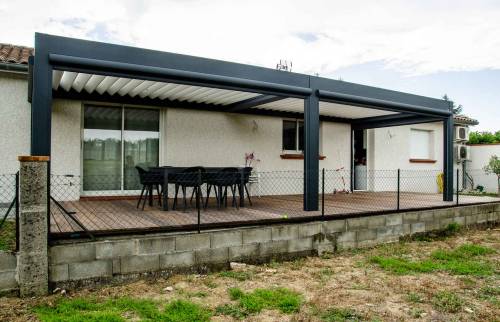 Terrasse bois cumaru et pergola bioclimatique